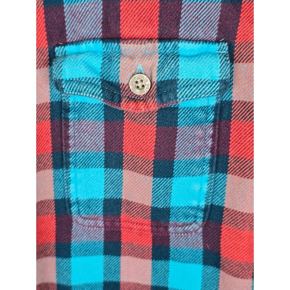 Patagonia Flannel Shirt Blue Red Plaid Size 10 Organic Cotton Outdoor Button Up - Picture 5 of 12